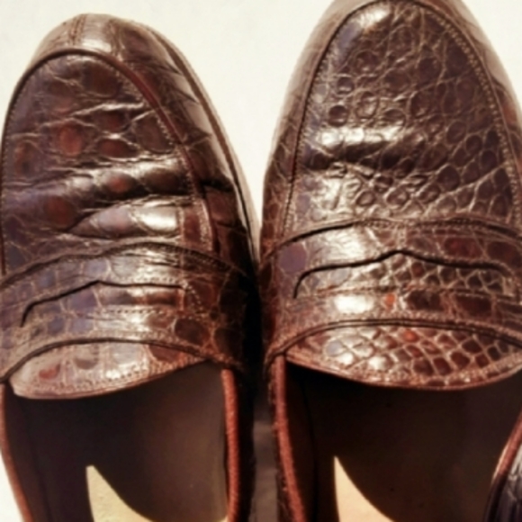 Avventura  Crocodile Skin Embossed Men's Loafers - Picture 3 of 7